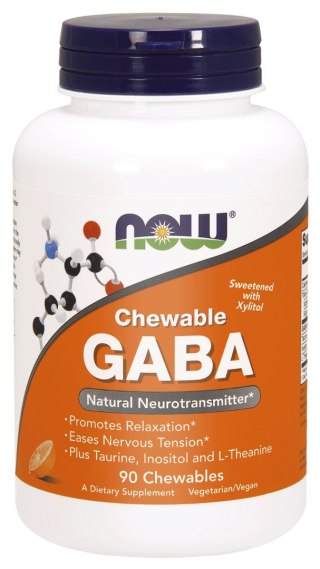 NOW Foods NOW FOODS Chewable GABA - do ssania (90 tabl.)