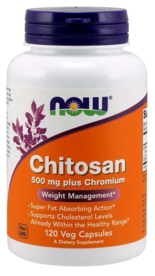 NOW Foods NOW FOODS Chitosan - Chitozan 500 mg + Chrom 100 mcg (120 kaps.)