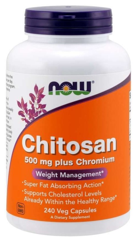 NOW Foods NOW FOODS Chitosan - Chitozan 500 mg + Chrom 100 mcg (240 kaps.)