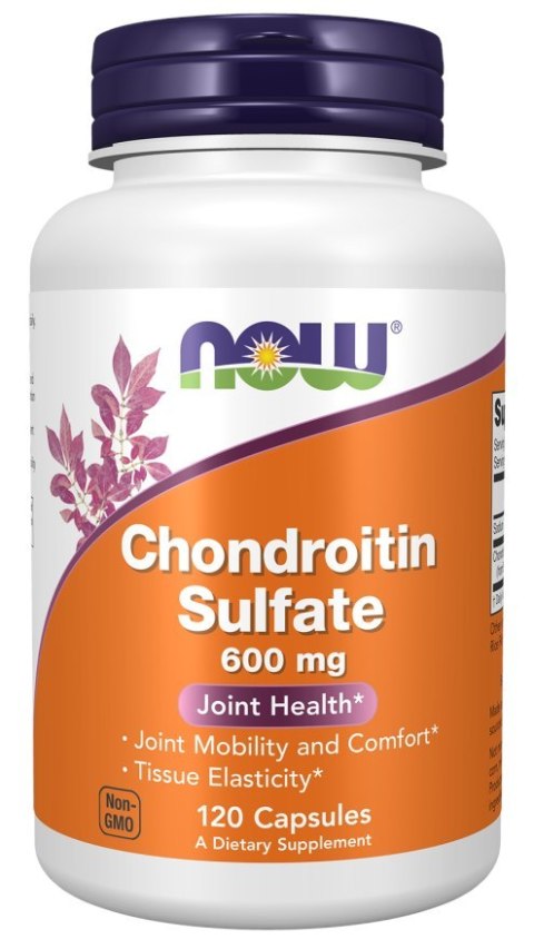 NOW Foods NOW FOODS Chondroitin Sulfate - Siarczan Chondroityny 600 mg (120 kaps.)