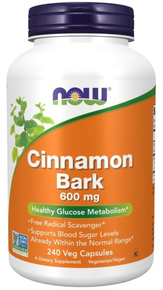 NOW Foods NOW FOODS Cinnamon Bark - Cynamon 600 mg (240 kaps.)