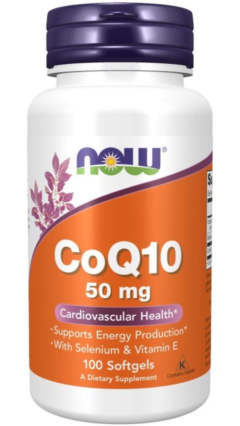 NOW Foods NOW FOODS CoQ10 50 mg - Koenzym Q10 50 mg z Witaminą E + Selen (100 kaps.)