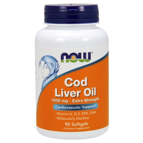 NOW Foods NOW FOODS Cod Liver Oil Extra Strength - Tran 1000 mg (90 kaps.)