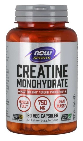 NOW Foods NOW FOODS Creatine Monohydrate - Monohydrat Kreatyny 750 mg (120 kaps.)