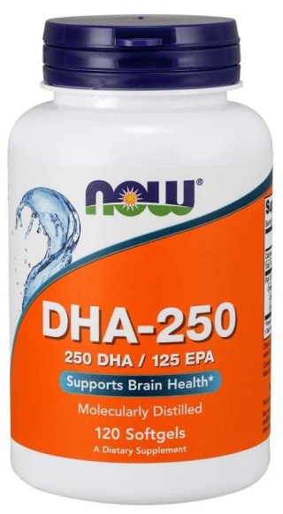 NOW Foods NOW FOODS DHA-250 Kwas dokozaheksaenowy (120 kaps.)