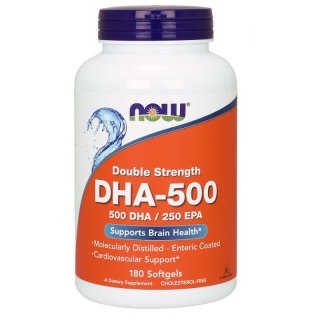 NOW Foods NOW FOODS DHA - 500 DHA 250 EPA Kwas dokozaheksaenowy 500 mg (180 kaps.)