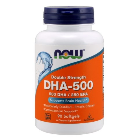 NOW Foods NOW FOODS DHA - 500 DHA 250 EPA Kwas dokozaheksaenowy 500 mg (90 kaps.)