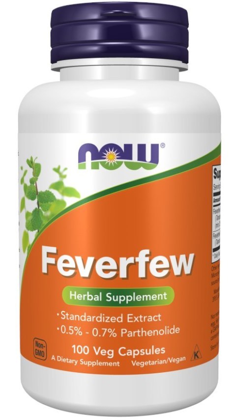 NOW Foods NOW FOODS Feverfew - Wyciąg z ziela złocienia maruny 175 mg (100 kaps.)