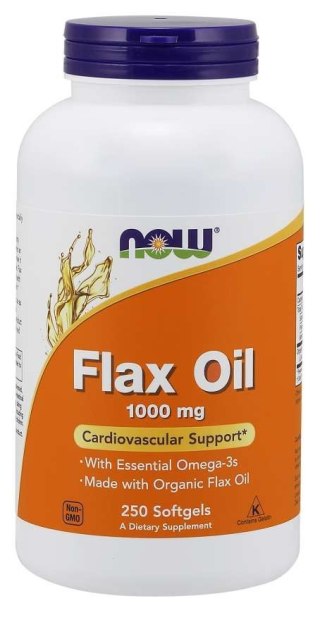 NOW Foods NOW FOODS Flax Oil 1000 mg - Olej lniany (250 kaps.)