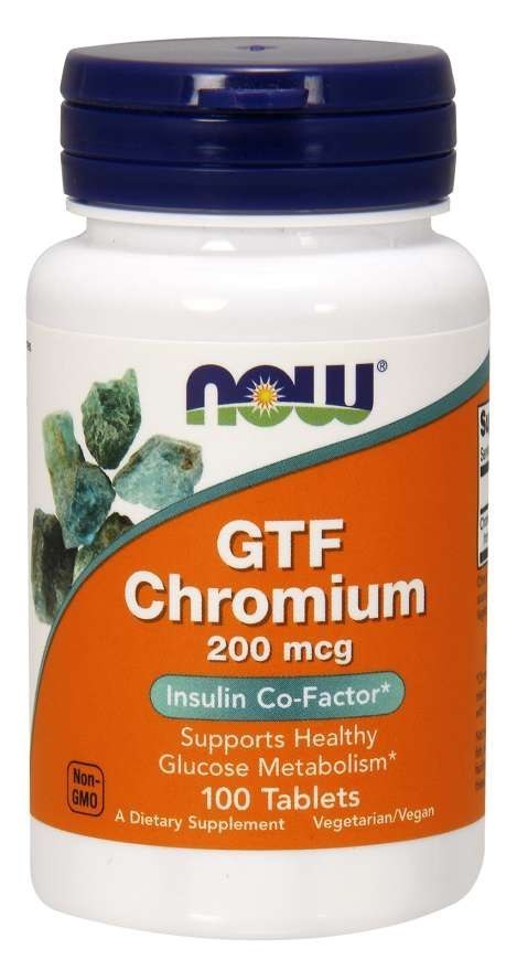 NOW Foods NOW FOODS GTF Chromium - Chrom GTF 200 mcg (100 tabl.)