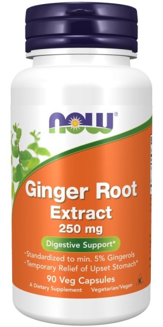 NOW Foods NOW FOODS Ginger Root Extract - Wyciąg z korzenia imbiru 250 mg (90 kaps.)