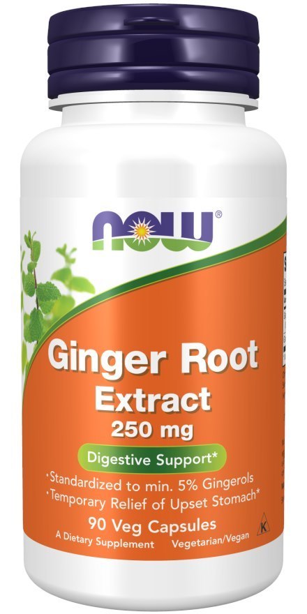 NOW Foods NOW FOODS Ginger Root Extract - Wyciąg z korzenia imbiru 250 mg (90 kaps.)