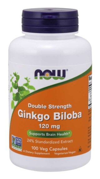 NOW Foods NOW FOODS Ginkgo Biloba - Miłorząb Japoński ekstrakt (100 kaps.)