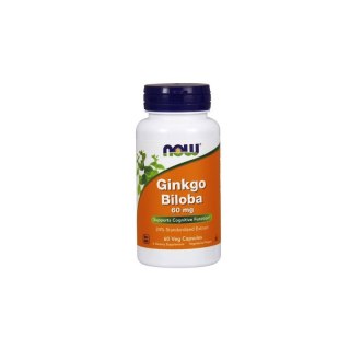 NOW Foods NOW FOODS Ginkgo Biloba ekstrakt - Miłorząb Japoński (60 kaps.)