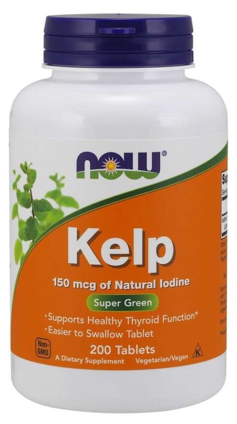 NOW Foods NOW FOODS Kelp (naturalny Jod) - Morszczyn Pęcherzykowaty (200 tabl.)