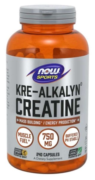 NOW Foods NOW FOODS Kre-Alkalyn Creatine - Buforowany Monohydrat Kreatyny 750 mg (240 kaps.)