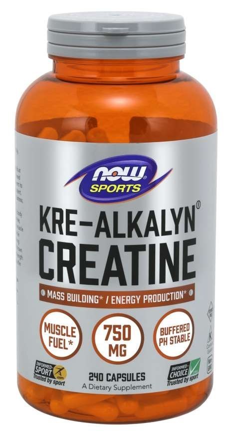 NOW Foods NOW FOODS Kre-Alkalyn Creatine - Buforowany Monohydrat Kreatyny 750 mg (240 kaps.)