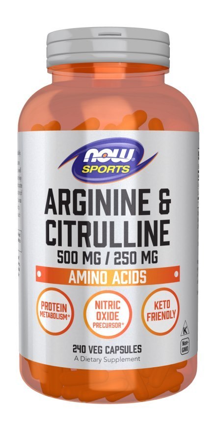 NOW Foods NOW FOODS L-Arginine 500 mg + L-Citrulline 250 mg (240 kaps.)