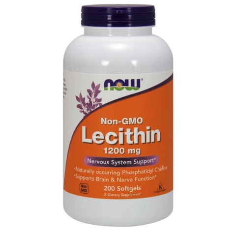 NOW Foods NOW FOODS Lecithin - Lecytyna sojowa 1200 mg non GMO (200 kaps.)