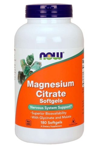 NOW Foods NOW FOODS Magnesium Citrate - Cytrynian Magnezu (180 kaps.)