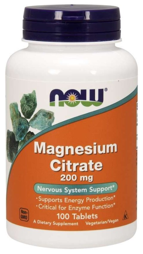 NOW Foods NOW FOODS Magnesium Citrate - Cytrynian Magnezu 200 mg (100 tabl.)