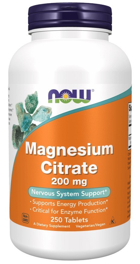 NOW Foods NOW FOODS Magnesium Citrate - Cytrynian Magnezu 200 mg (250 tabl.)