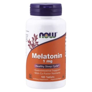 NOW Foods NOW FOODS Melatonina 1 mg + Niacyna + Magnez + Witamina B6 (100 tabl.)