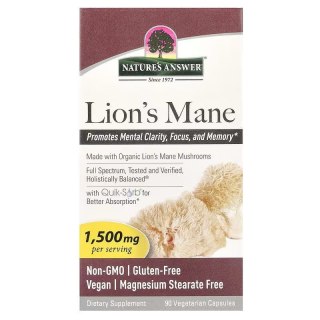 Nature's Answer NATURE'S ANSWER Lion's Mane 1500 mg - Soplówka jeżowata (90 kaps.)
