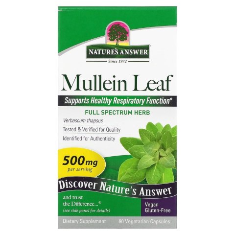 Nature's Answer NATURE'S ANSWER Mullein Leaf - Dziewanna (90 kaps.)