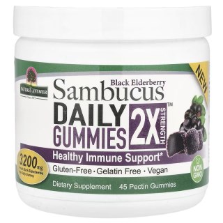 Nature's Answer NATURE'S ANSWER Sambucus Daily Gummies 2X Strength Black Elderberry - Czarny bez (45 żelek)