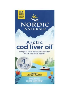 Nordic Naturals NORDIC NATURALS Arctic Cod Liver Oil Lemon (180 kaps.)