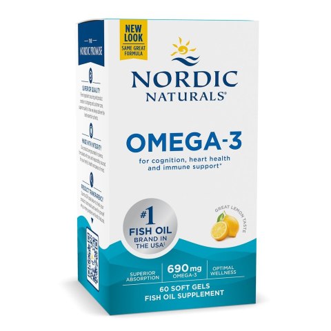 Nordic Naturals NORDIC NATURALS Omega-3, Lemon (60 kaps.)