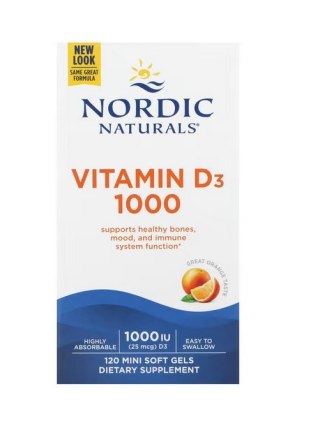 Nordic Naturals NORDIC NATURALS Vitamin D3 1000 IU (120 kaps.)