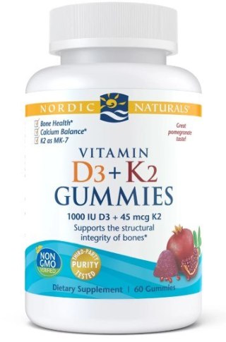 Nordic Naturals NORDIC NATURALS Vitamin D3 + K2 Gummies (60 żelek)