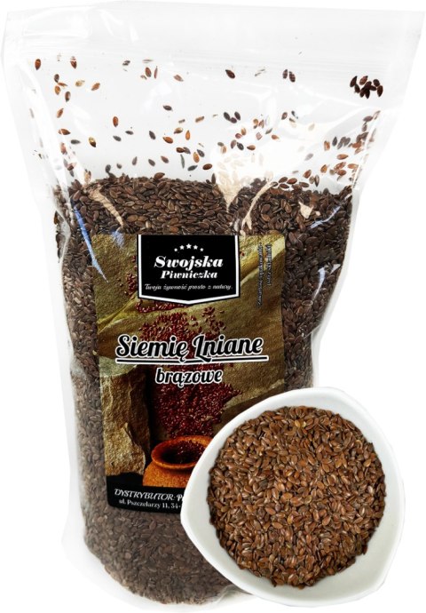 Siemię lnu brązowe SIEMIĘ LNIANE len 500g Swojska Piwniczka