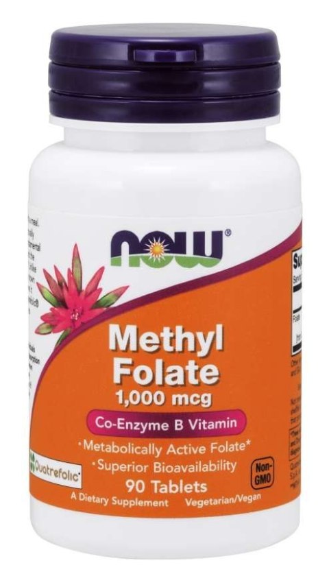 NOW Foods NOW FOODS Methyl Folate Quatrefolic - Kwas foliowy 1000 mcg (90 tabl.)