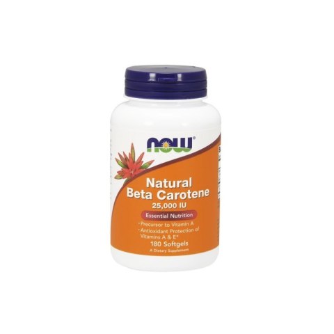 NOW Foods NOW FOODS Naturalny Beta Karoten (Witamina A) 25000 IU (180 kaps.)