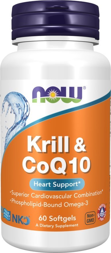 NOW Foods NOW FOODS Neptune Krill & Q10 - Olej z kryla 500 mg z Koenzymem Q10 50 mg (60 kaps.)