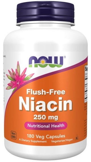 NOW Foods NOW FOODS Niacyna flush-free (Niacin) 250 mg (180 kaps.)