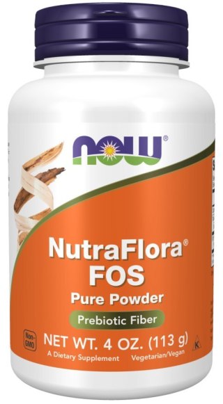 NOW Foods NOW FOODS NutraFlora® FOS - Fruktooligosacharydy w proszku (113 g)