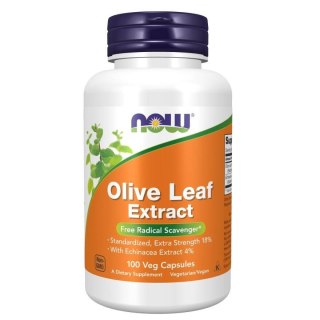 NOW Foods NOW FOODS Olive Leaf Extract - Wyciąg z liścia oliwnego 400 mg z jeżówką wąskolistną (100 kaps.)