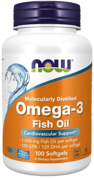 NOW Foods NOW FOODS Omega 3 - DHA 120 mg + EPA 180 mg (100 kaps.)