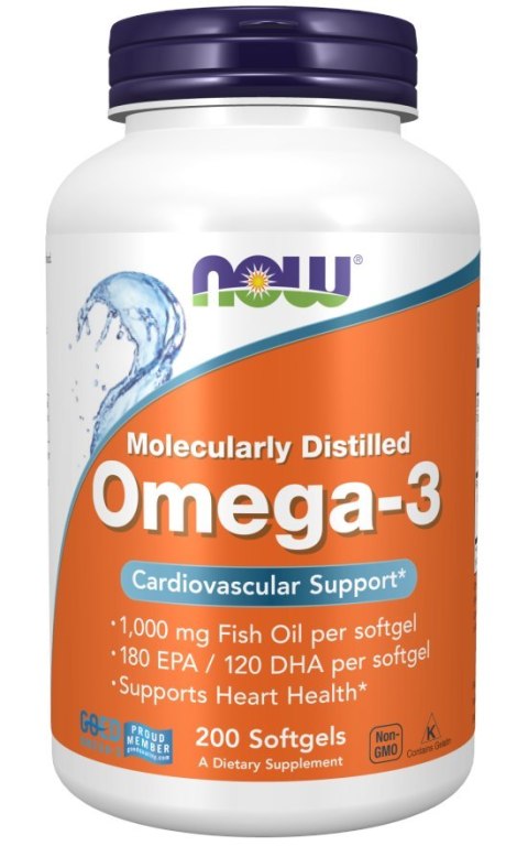 NOW Foods NOW FOODS Omega 3 - DHA 120 mg + EPA 180 mg (200 kaps.)