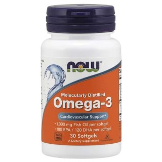NOW Foods NOW FOODS Omega 3 - DHA 120 mg + EPA 180 mg (30 kaps.)