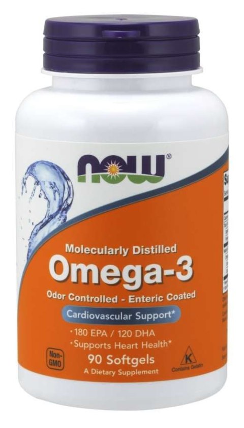 NOW Foods NOW FOODS Omega 3 - DHA 120 mg + EPA 180 mg (90 kaps.)
