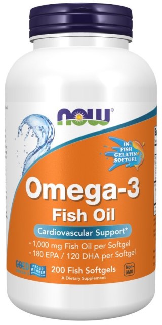 NOW Foods NOW FOODS Omega-3 Molecularly Distilled (Fish Softgels) (200 kaps.)