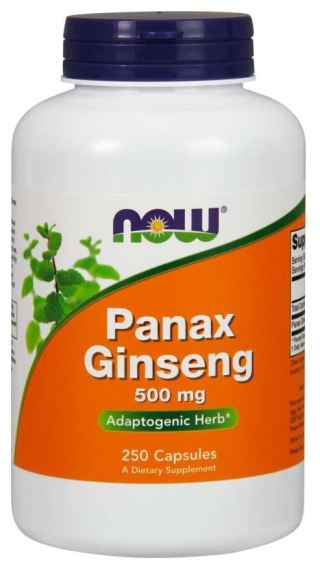NOW Foods NOW FOODS Panax Ginseng - Żeń-szeń 500 mg (250 kaps.)