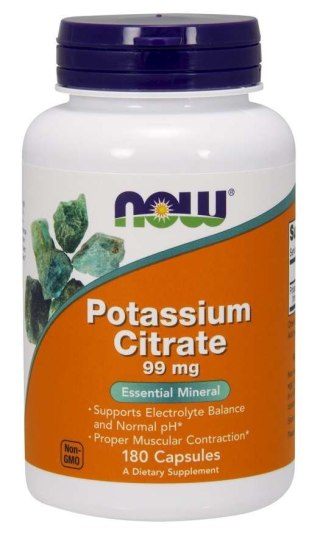 NOW Foods NOW FOODS Potassium Citrate - Cytrynian Potasu 99 mg (180 kaps.)