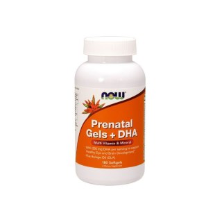 NOW Foods NOW FOODS Prenatal Gels + DHA - Witaminy i Minerały Prenatalne + DHA (180 kaps.)
