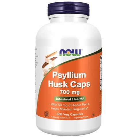 NOW Foods NOW FOODS Psyllium Husk and Pectin - Babka płesznik 700 mg + pektyna (360 kaps.)